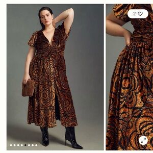 Catalina Burnout Velvet Dress By Anthropologie SOLD OUT size 18W